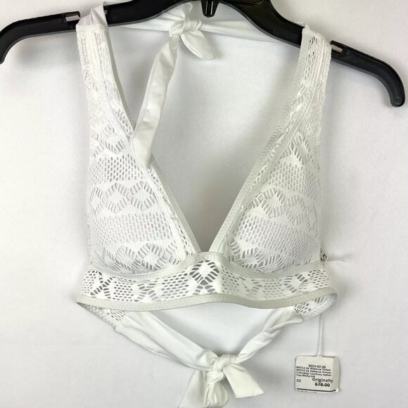 Becca Women’s White Halter Triangle Bikini Top Size S